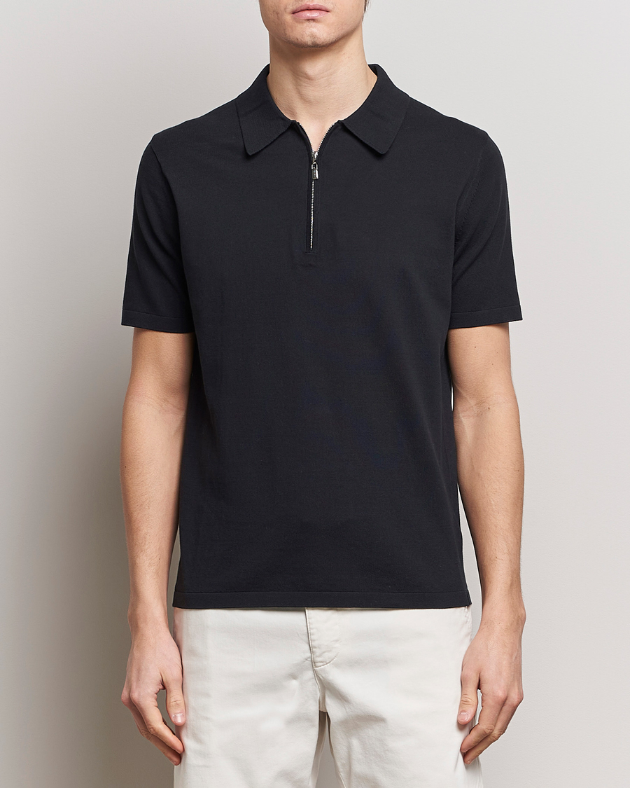 Herren | Poloshirts | Tiger of Sweden | Orbit Knitted Cotton Polo Dark Sailing