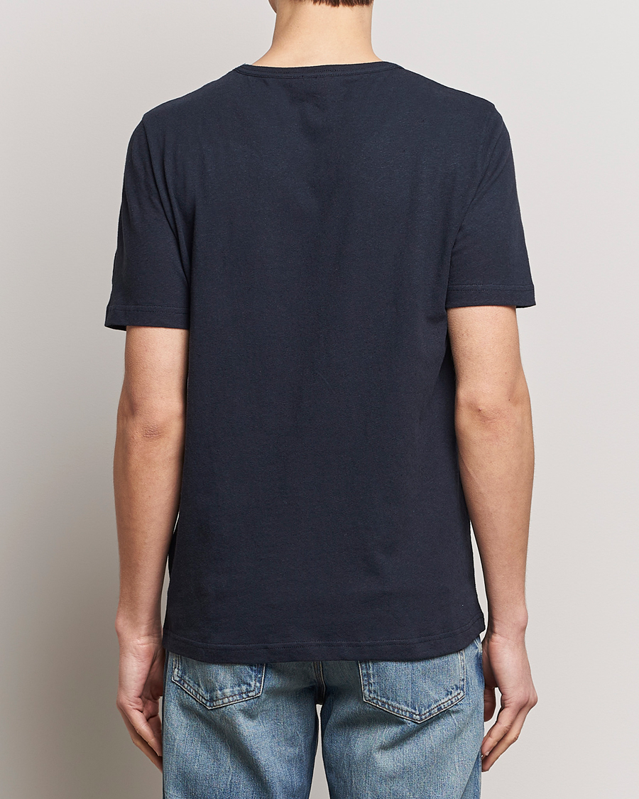 Herren | T-Shirts | Tiger of Sweden | Olaf Cotton/Linen Crew Neck T-Shirt Light Ink