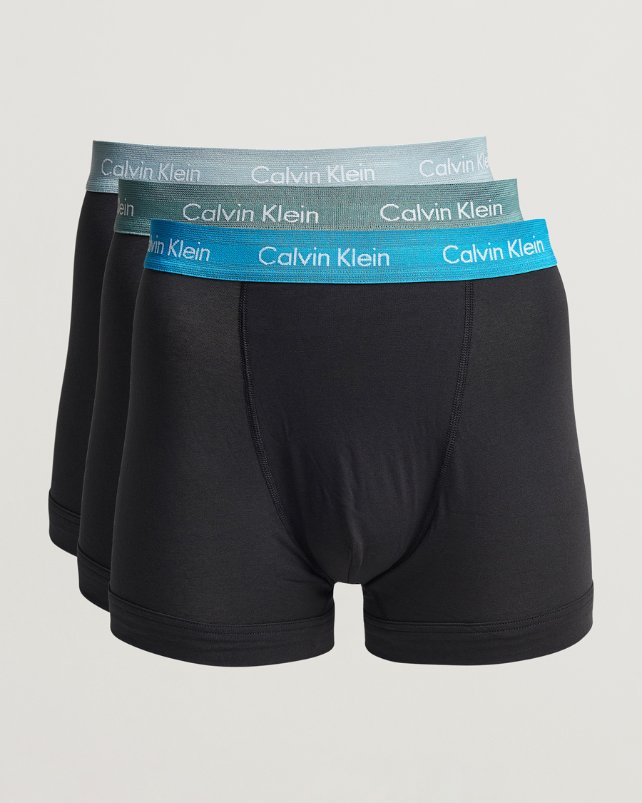 Herren | Unterwäsche | Calvin Klein | Cotton Stretch Trunk 3-pack Blue/Dust Blue/Green