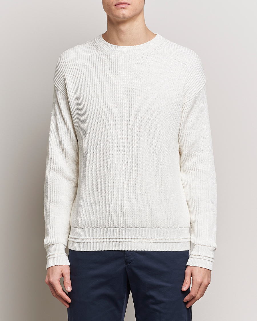 Herren | Sale | Kiton | Cotton/Silk Rib Pullover Off White