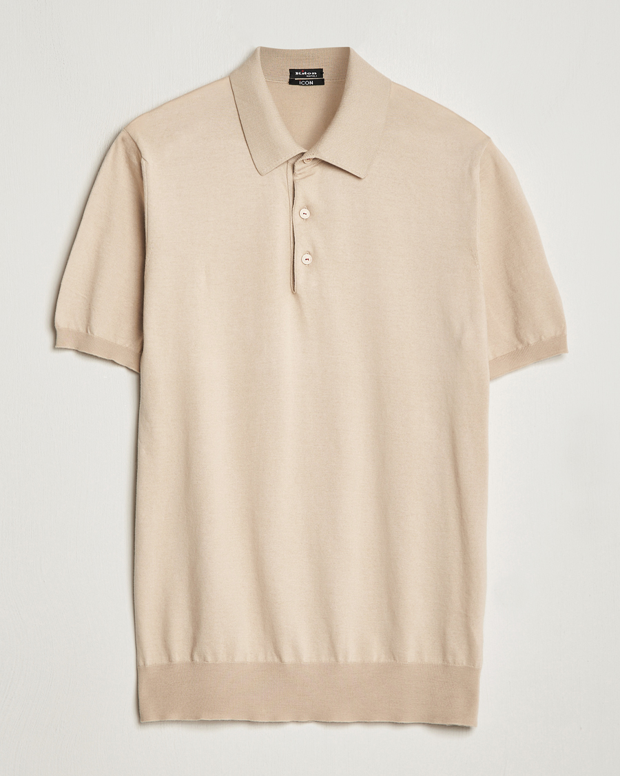Herren | Poloshirts | Kiton | Sea Island Cotton Polo Beige
