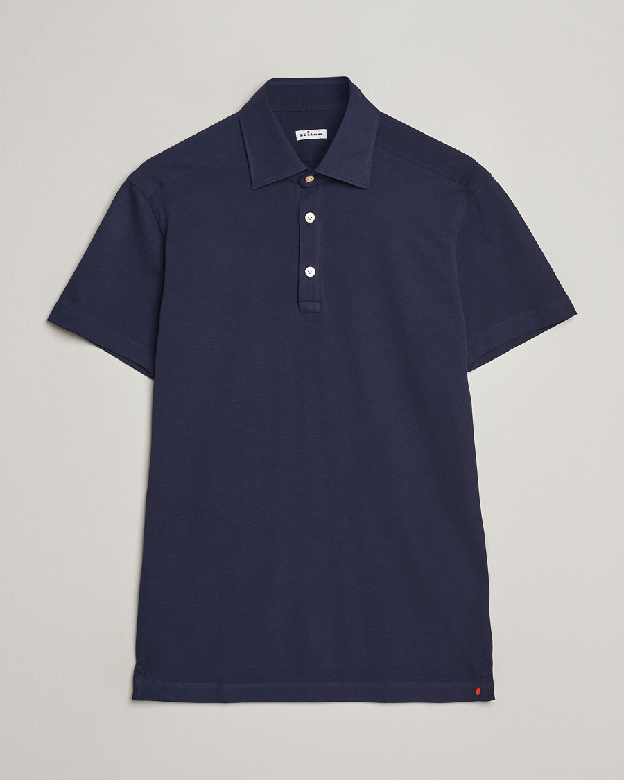 Herren | Poloshirts | Kiton | Short Sleeve Jersey Polo Navy