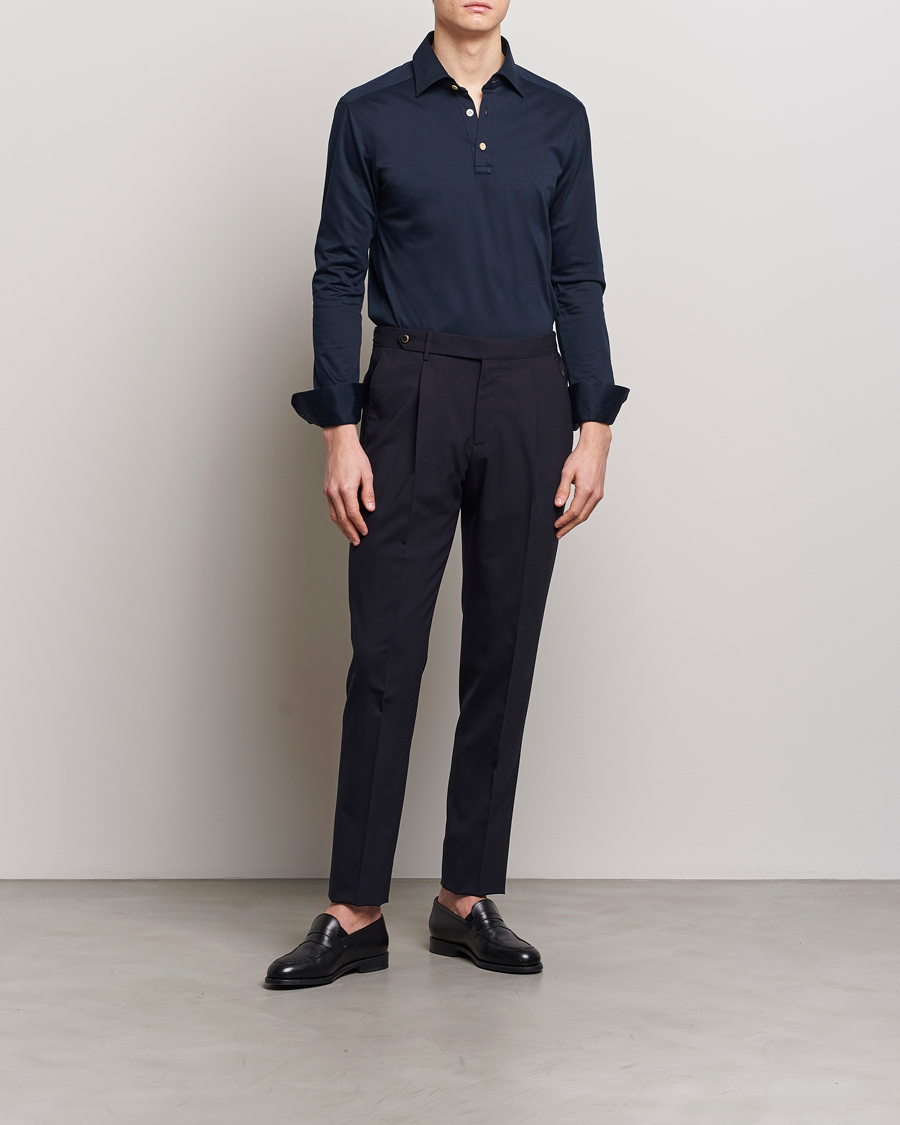 Herren | Hemden | Kiton | Popover Shirt Navy