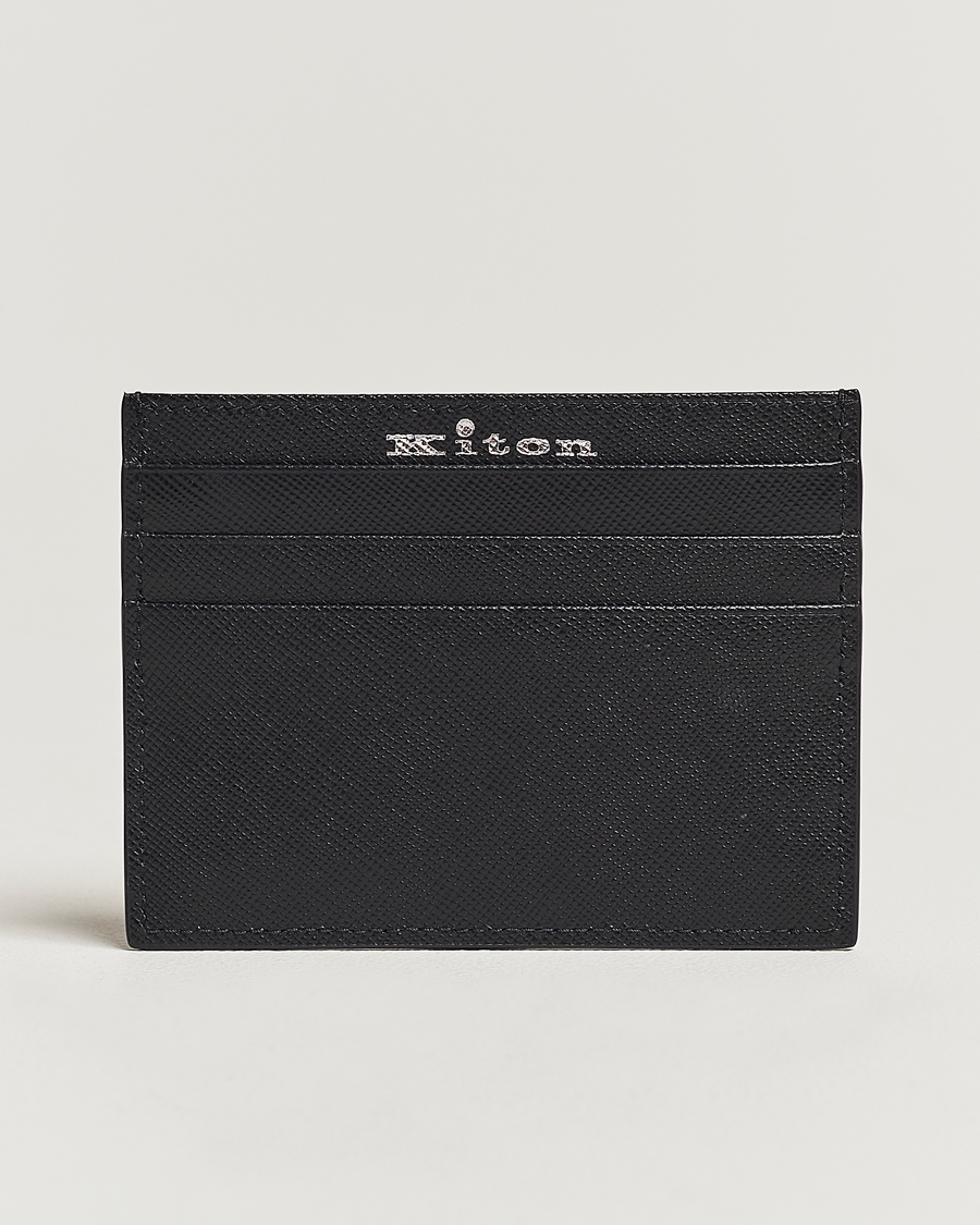 Herren | Kartenetui | Kiton | Saffiano Leather Cardholder Black