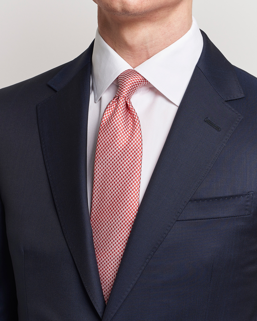 Herren | Krawatten | Kiton | Structured Silk Tie Red