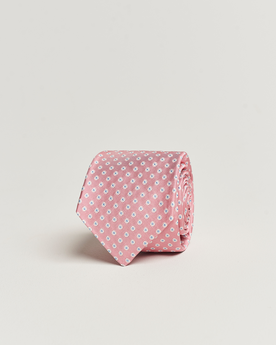 Herren | Kiton Micro Flower Silk Tie Pink | Kiton | Micro Flower Silk Tie Pink