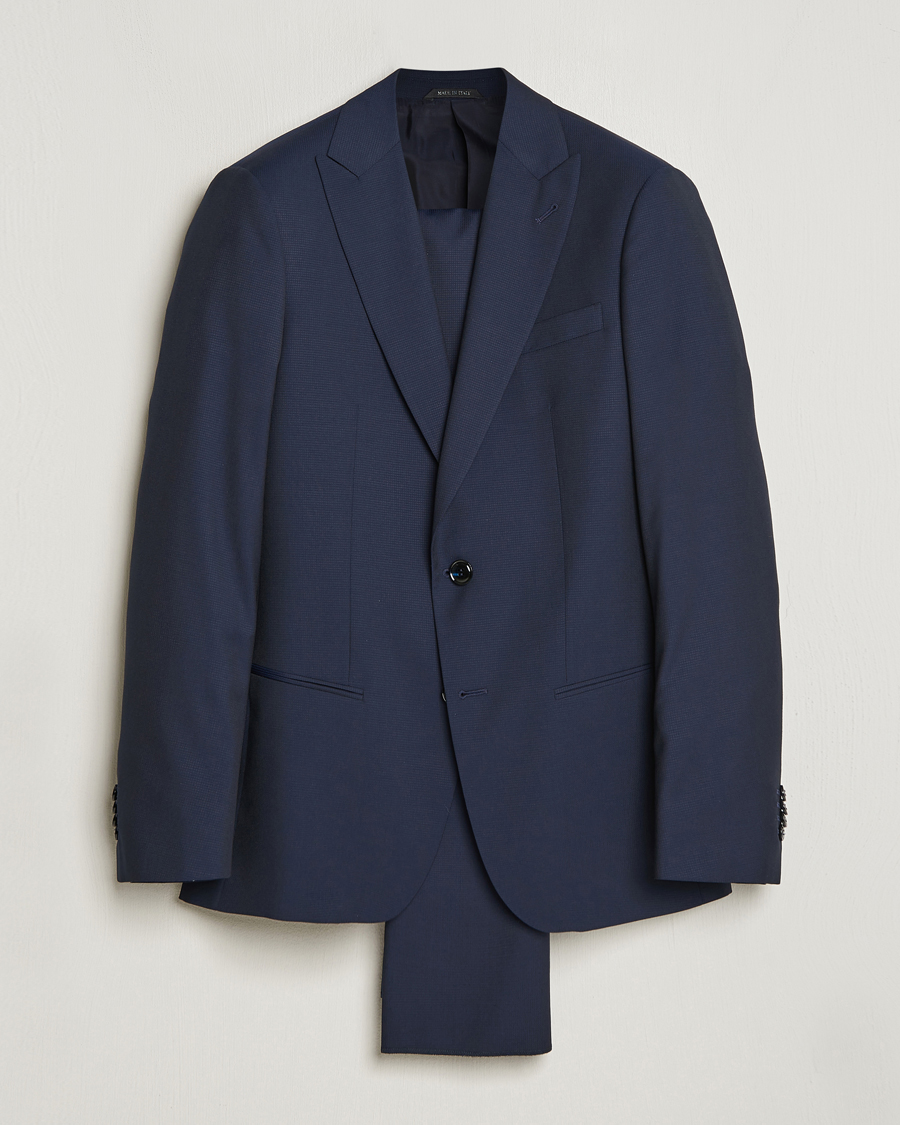 Herren | Anzüge | Giorgio Armani | Slim Fit Peak Lapel Wool Suit Navy