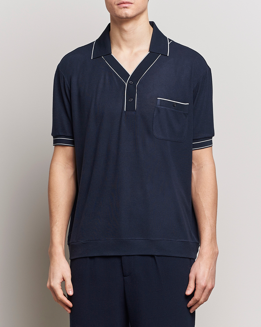 Herren | Poloshirt | Giorgio Armani | Short Sleeve Riviera Polo Navy