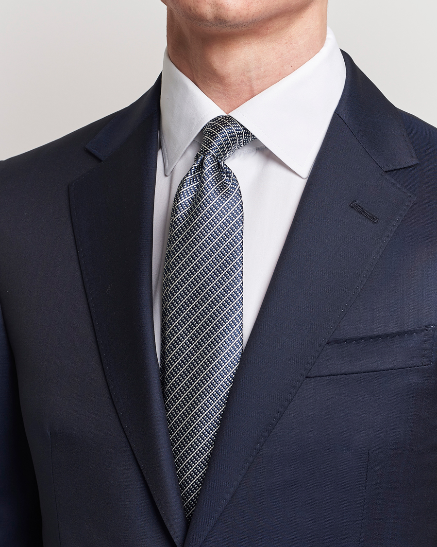 Herren | Krawatten | Giorgio Armani | Jacquard Silk Tie Navy