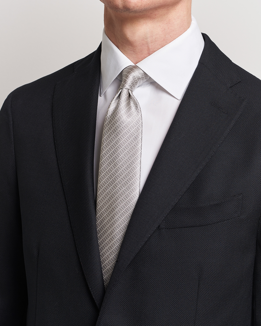 Herren | Italian Department | Giorgio Armani | Jacquard Silk Tie Light Grey