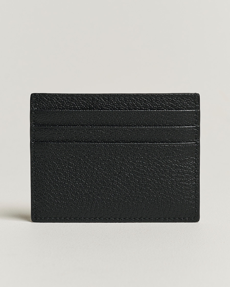 Men | Wallets | Giorgio Armani | Grain Leather Card Holder Black Calf