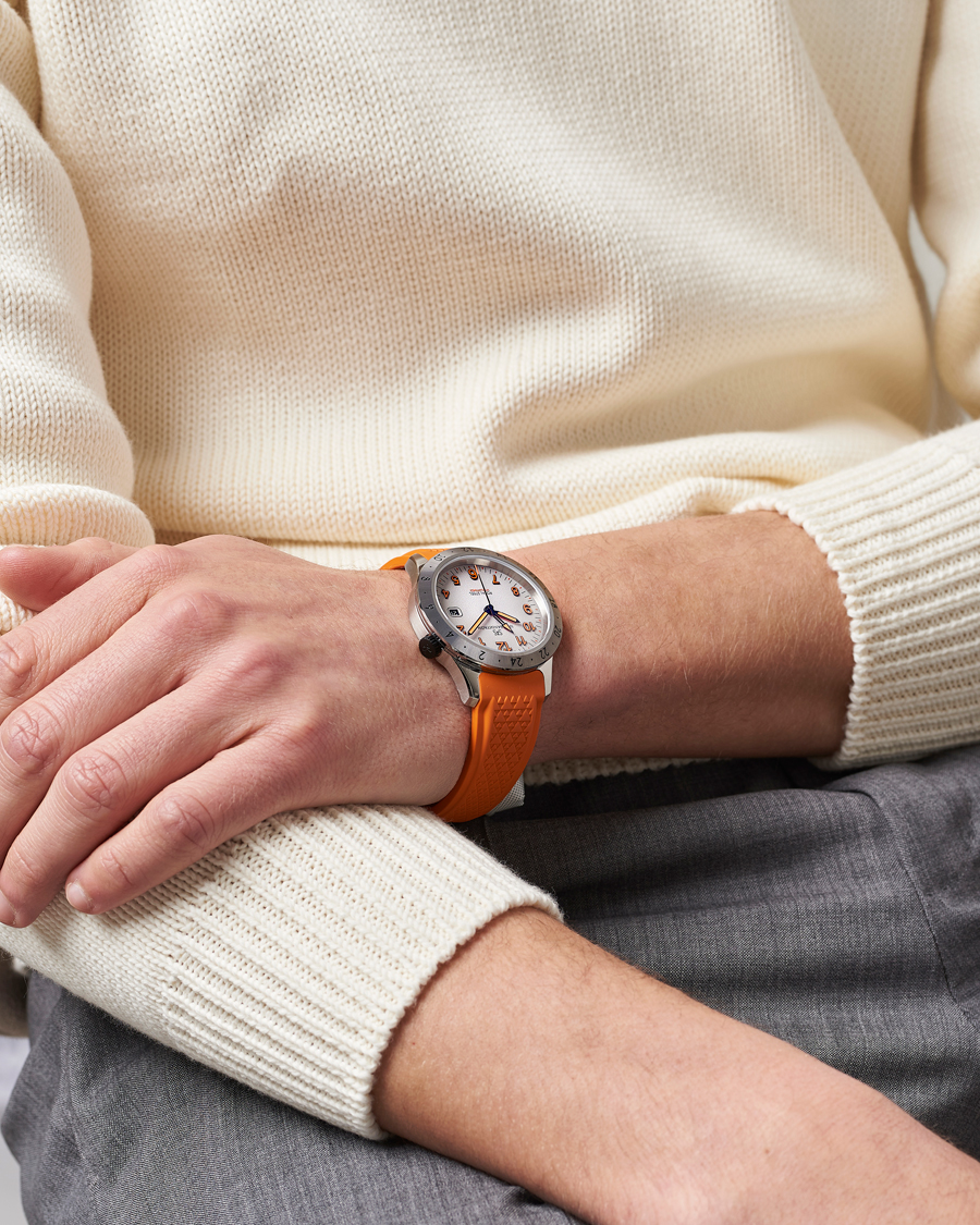 Herren | Sjöö Sandström Royal Steel Worldtimer 41mm Annual Edition Orange | Sjöö Sandström | Royal Steel Worldtimer 41mm Annual Edition Orange