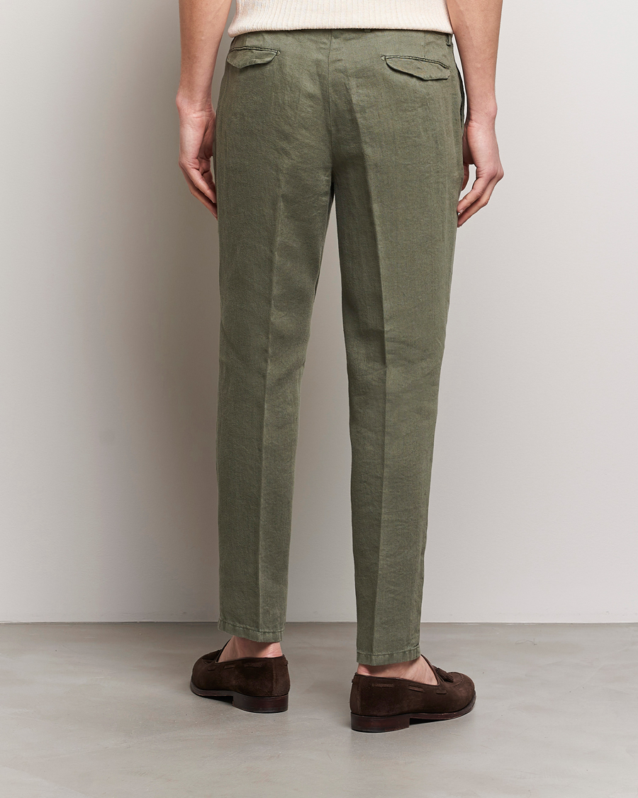 Herren | Hosen | Briglia 1949 | Pleated Linen Trousers Olive