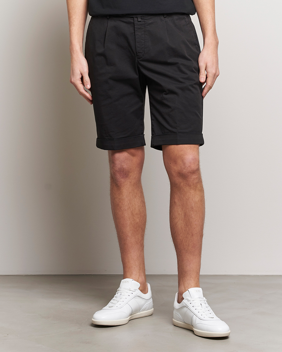 Herren | Italian Department | Briglia 1949 | Pleated Cotton Shorts Black