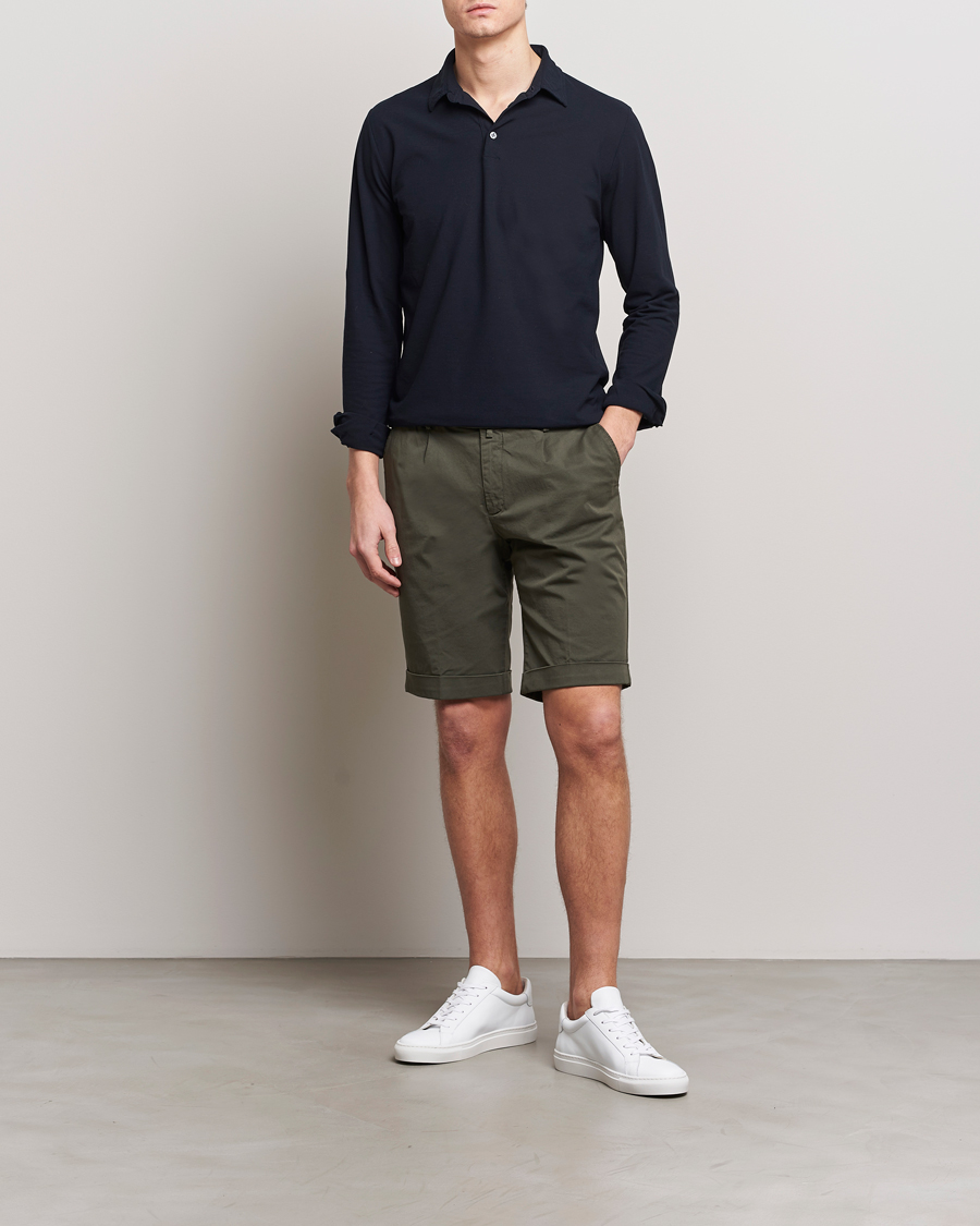 Herren | Shorts | Briglia 1949 | Pleated Cotton Shorts Olive