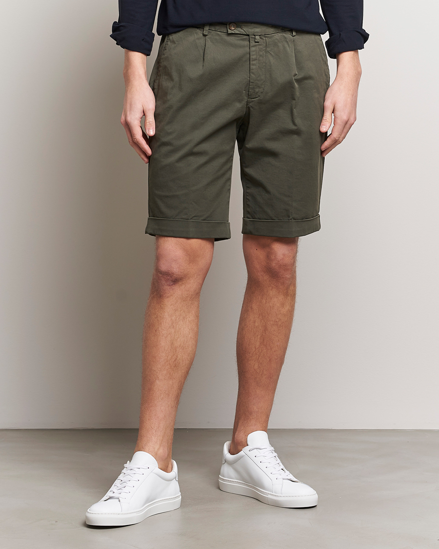 Herren | Kleidung | Briglia 1949 | Pleated Cotton Shorts Olive