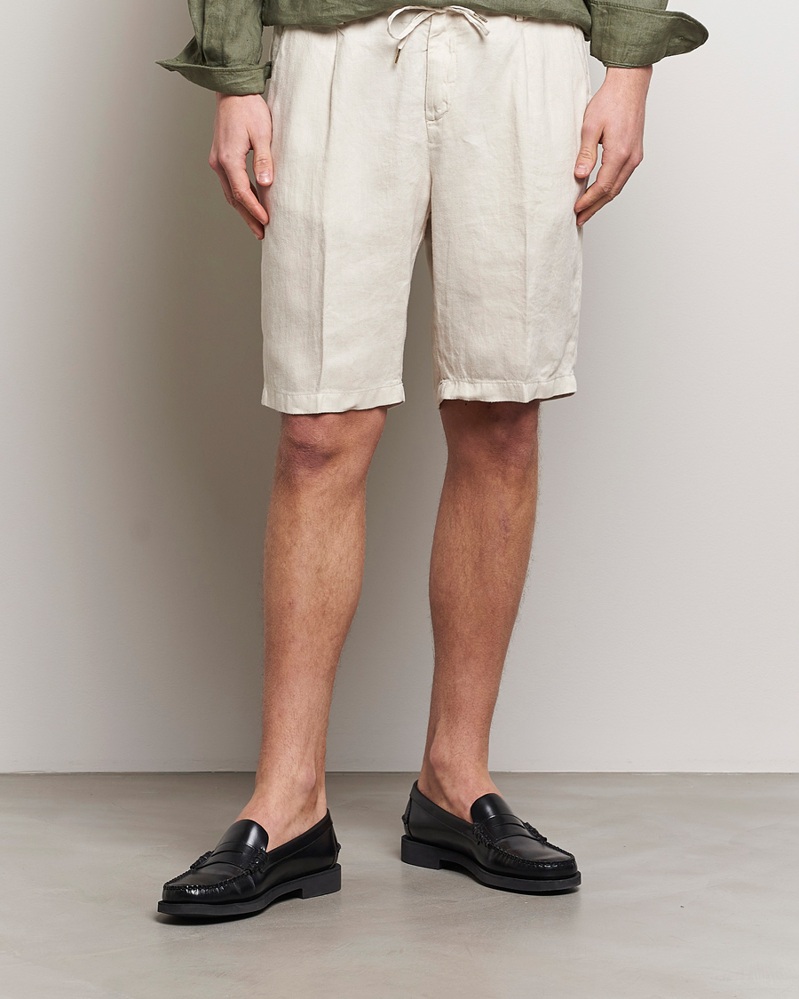 Herren | Kategorie | Briglia 1949 | Easy Fit Linen Shorts Off White