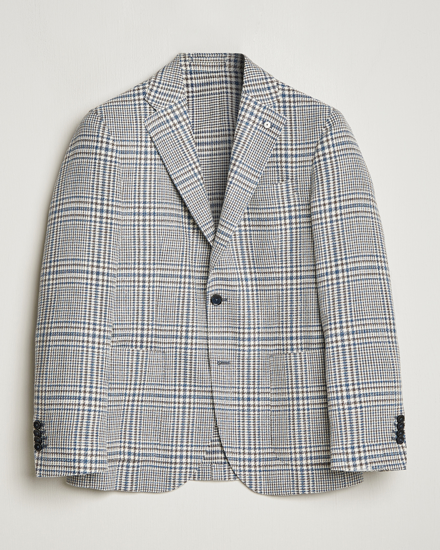 Herren | Sakkos | L.B.M. 1911 | Checked Cotton Blazer Navy/Brown