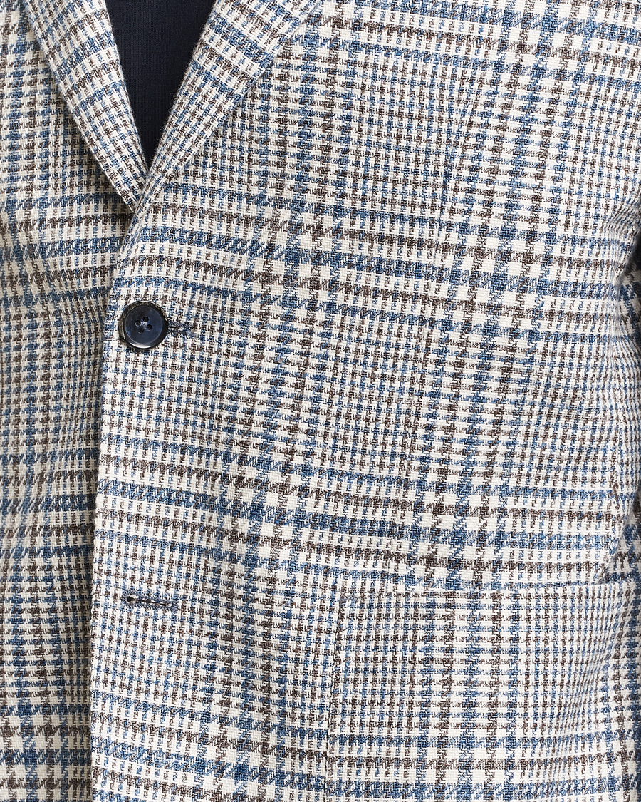 Herren | Sakkos | L.B.M. 1911 | Checked Cotton Blazer Navy/Brown