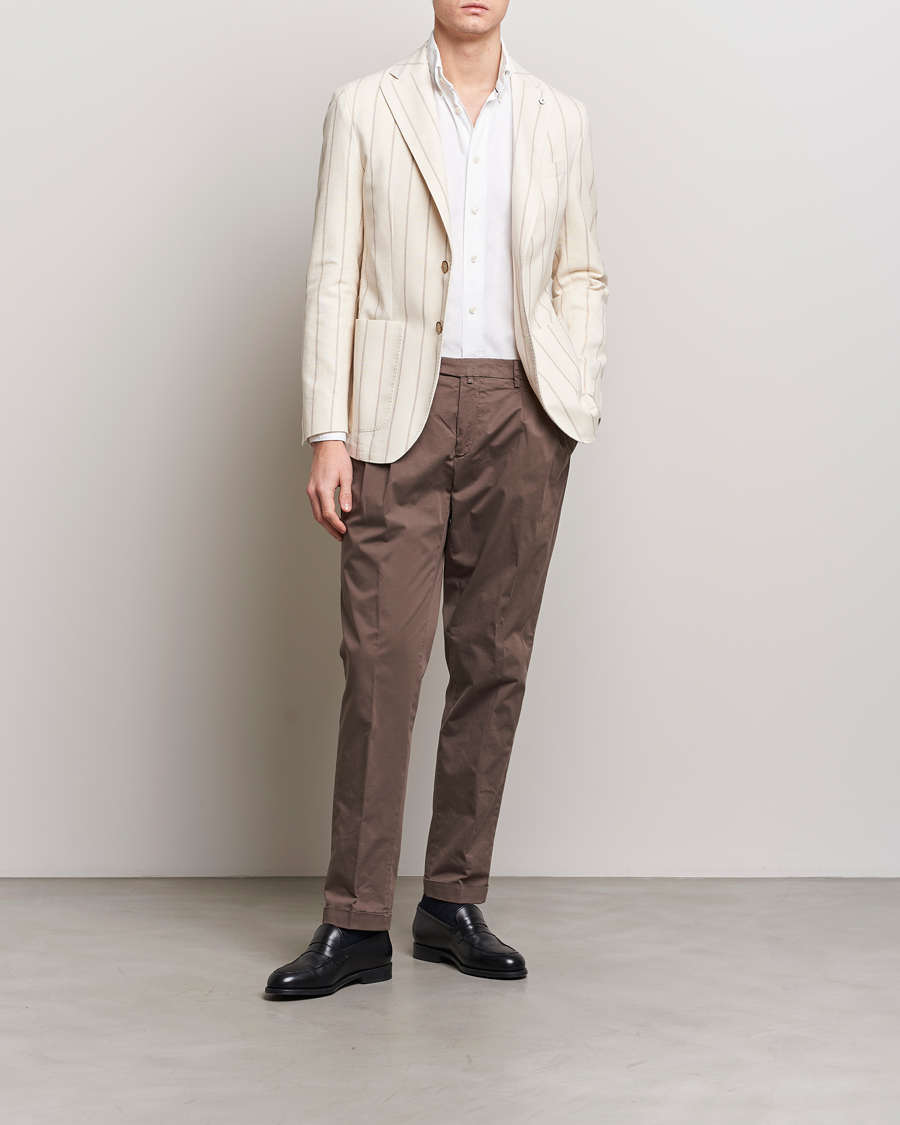 Herren | Sakkos | L.B.M. 1911 | Striped Cotton Blazer Beige