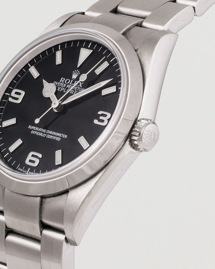 Herren | Rolex Pre-Owned Explorer 114270 Steel Black Silver | Rolex Pre-Owned | Explorer 114270 Steel Black Silver