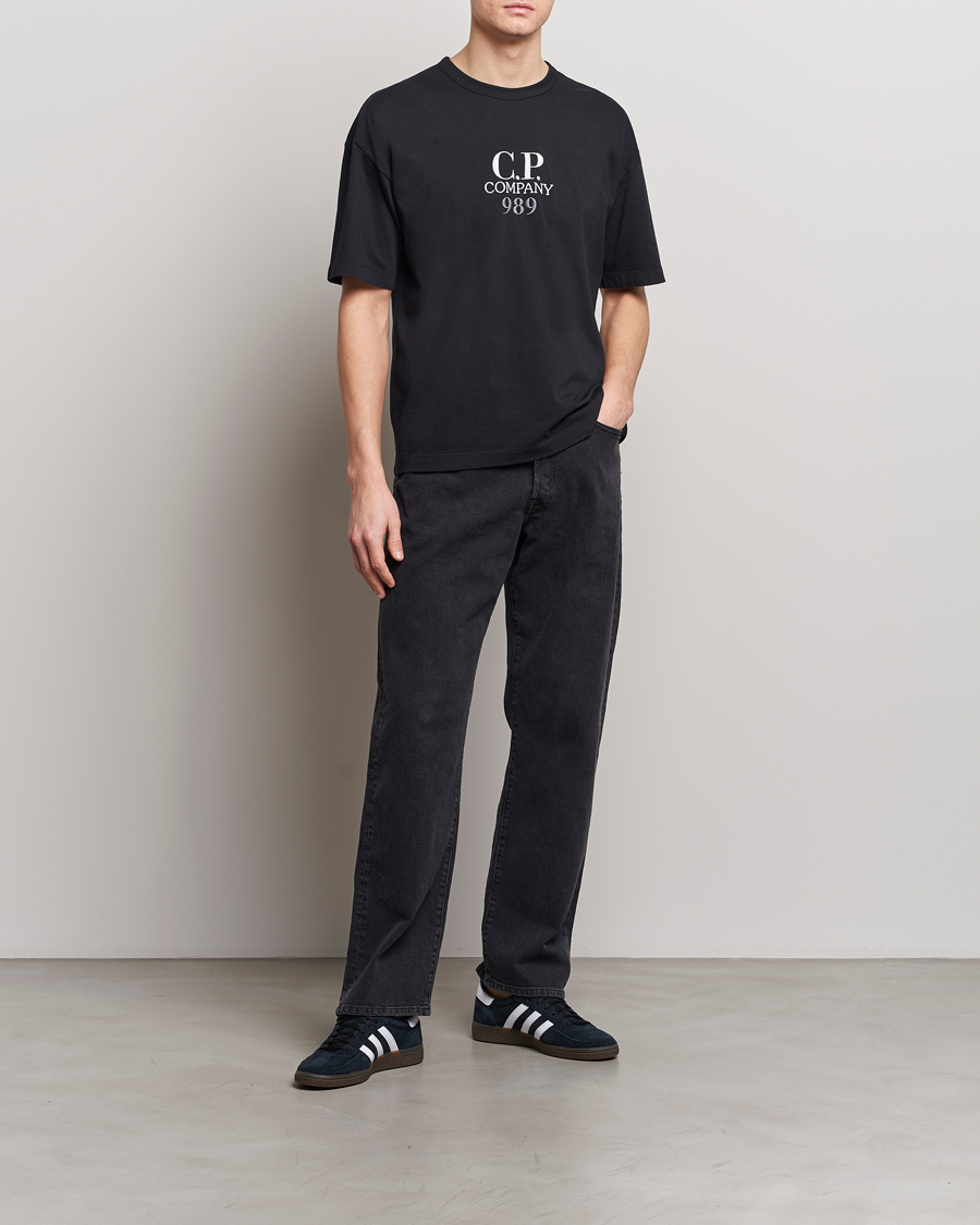 Herren | T-Shirts | C.P. Company | Brushed Cotton Embroidery Logo T-Shirt Black