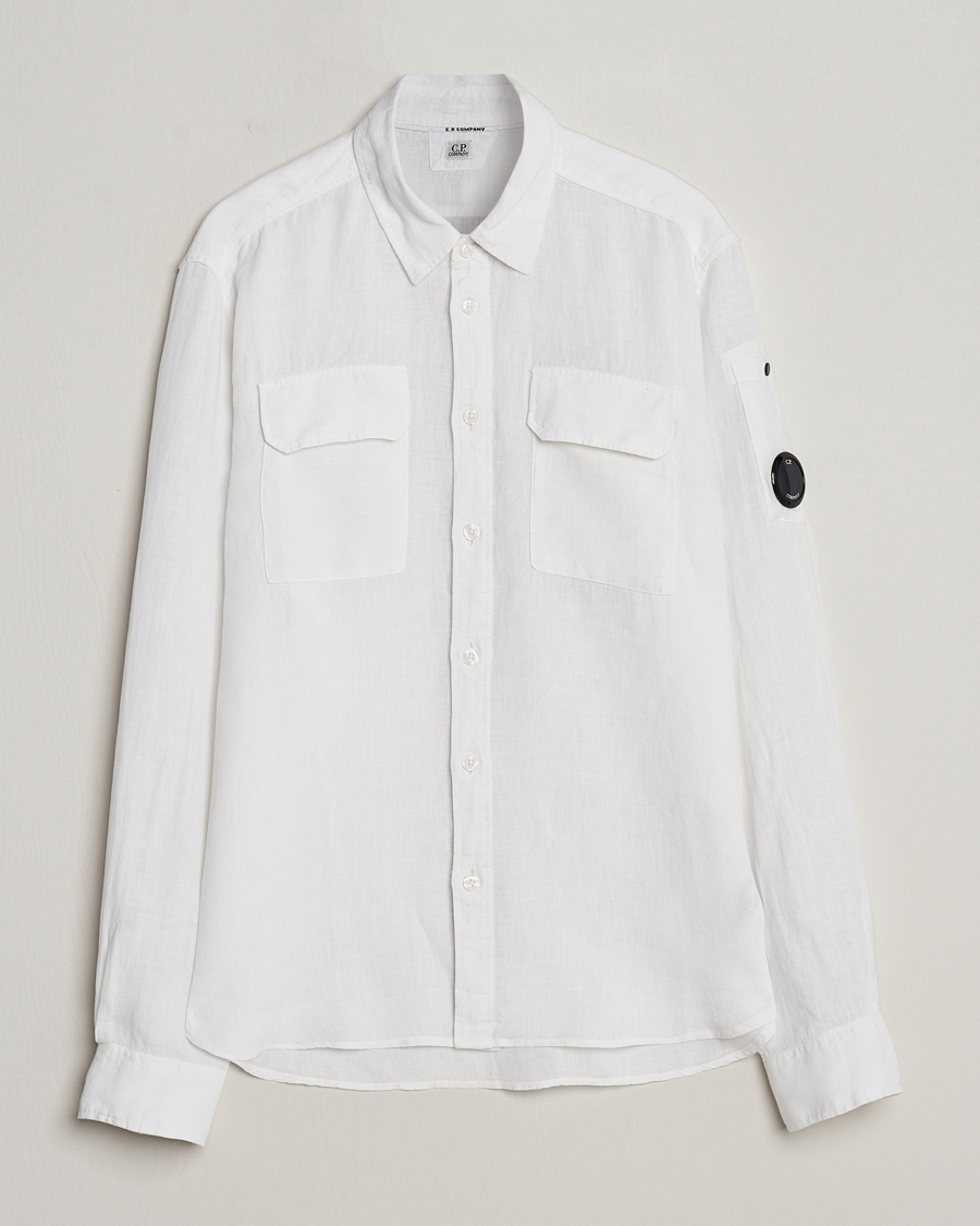 Herren | Hemden | C.P. Company | Long Sleeve Linen Shirt White