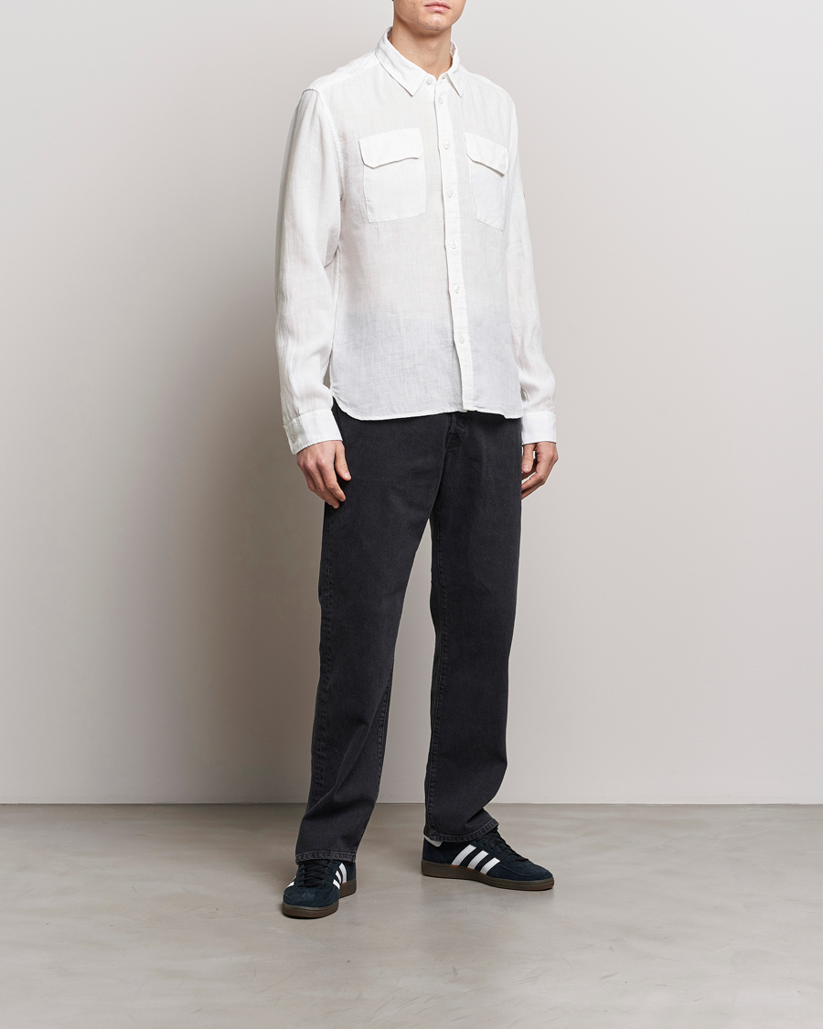 Herren | Hemden | C.P. Company | Long Sleeve Linen Shirt White