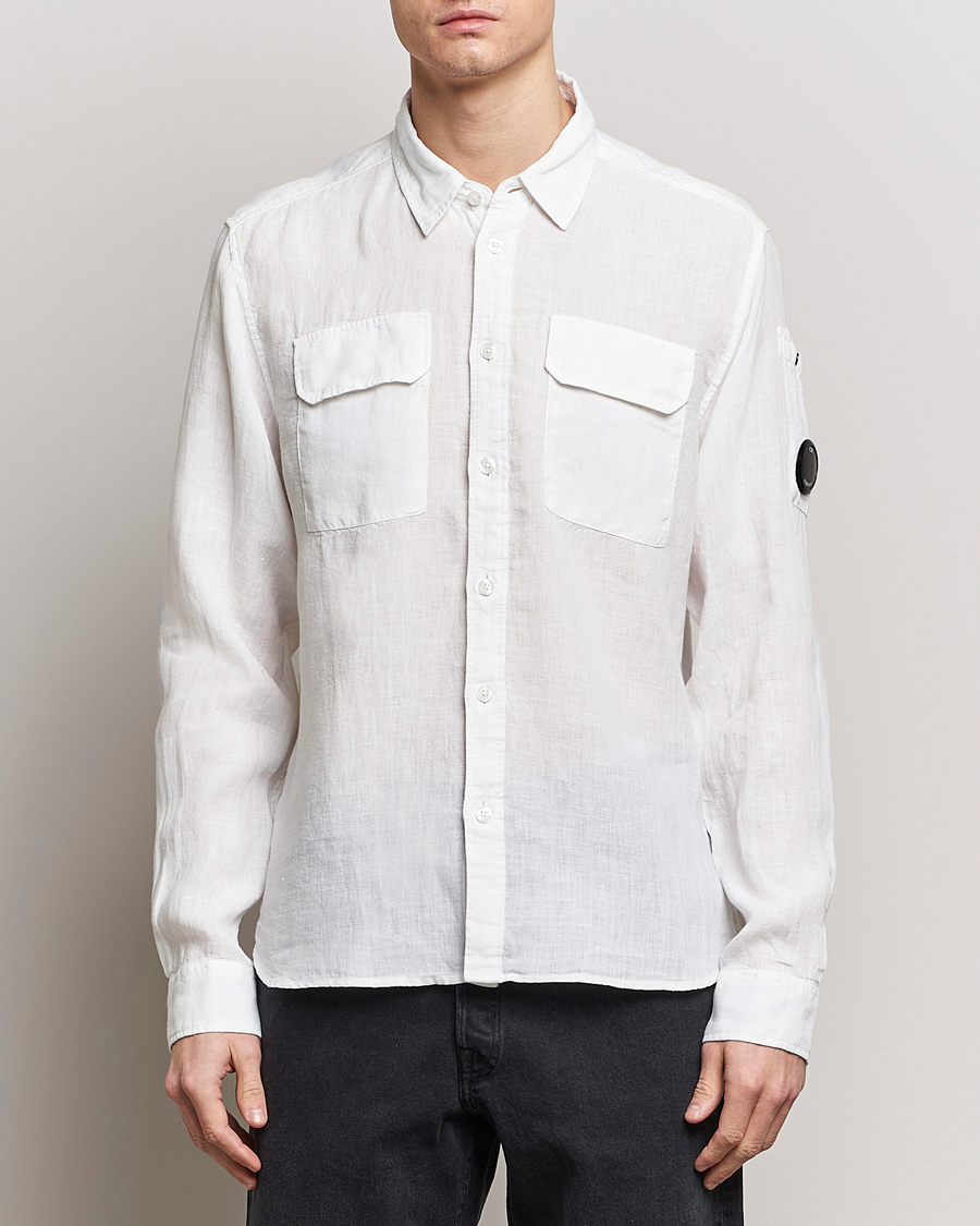 Herren |  | C.P. Company | Long Sleeve Linen Shirt White