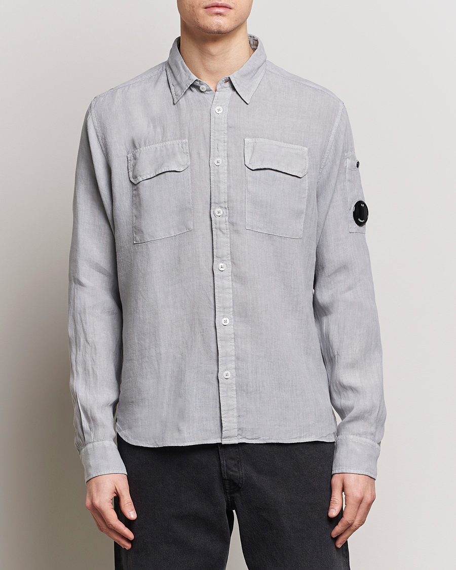 Herren | Kategorie | C.P. Company | Long Sleeve Linen Shirt Grey