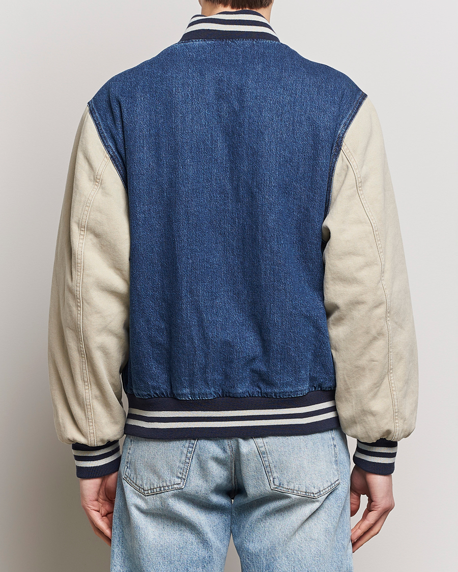 Herren | Jacken | GANT | Denim Varsity Jacket Dark Blue Worn In