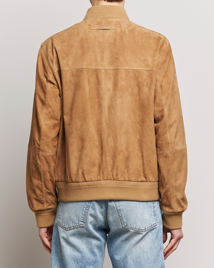 Herren | Jacken | GANT | Suede Bombar Jacket Dark Khaki