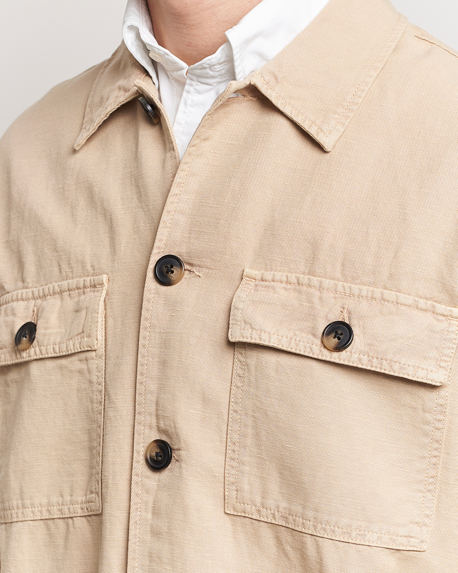 Herren | Hemden | GANT | Linen/Cotton Twill Overshirt Dry Sand