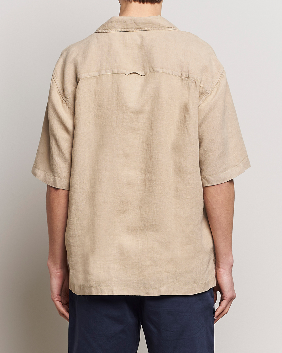 Herren | Hemden | GANT | Relaxed Fit Linen Resort Short Sleeve Shirt Concrete Beige