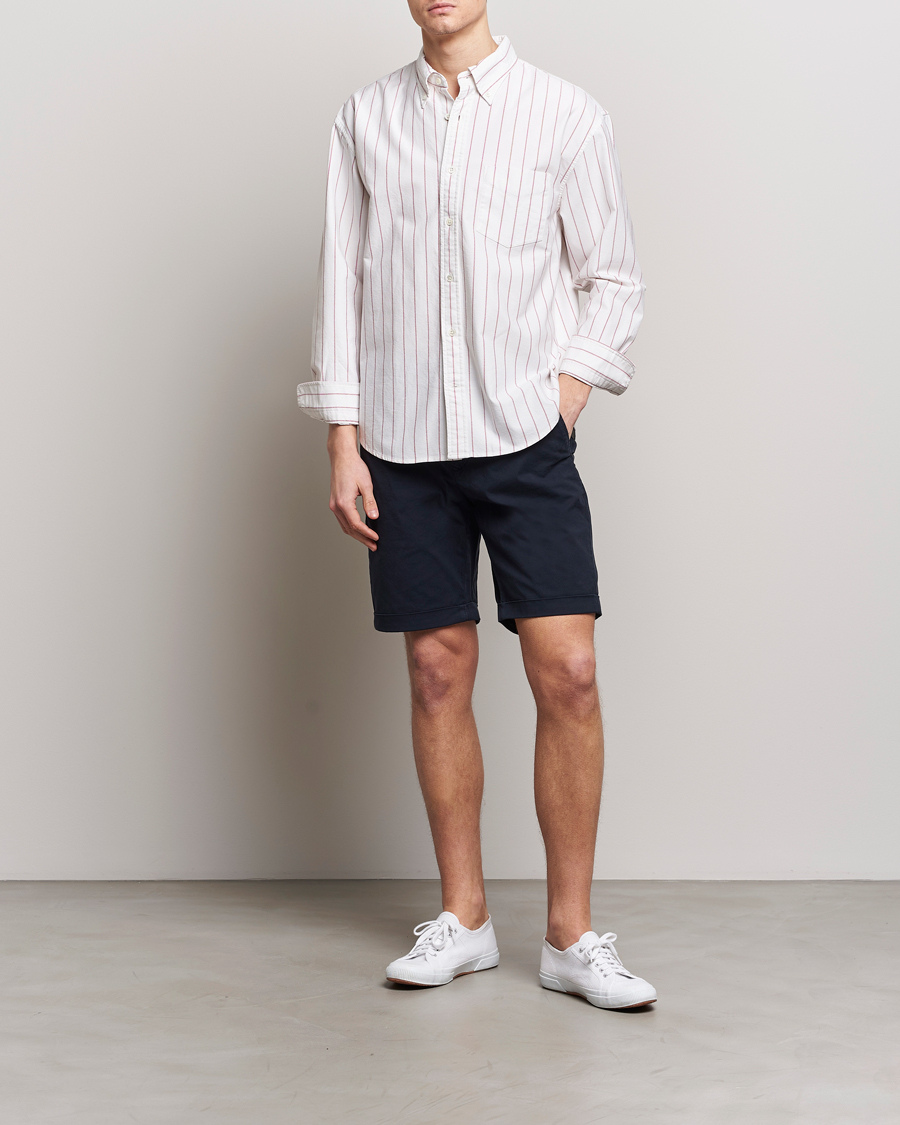 Herren | Hemden | GANT | Relaxed Fit Heritage Striped Oxford Shirt White/Red