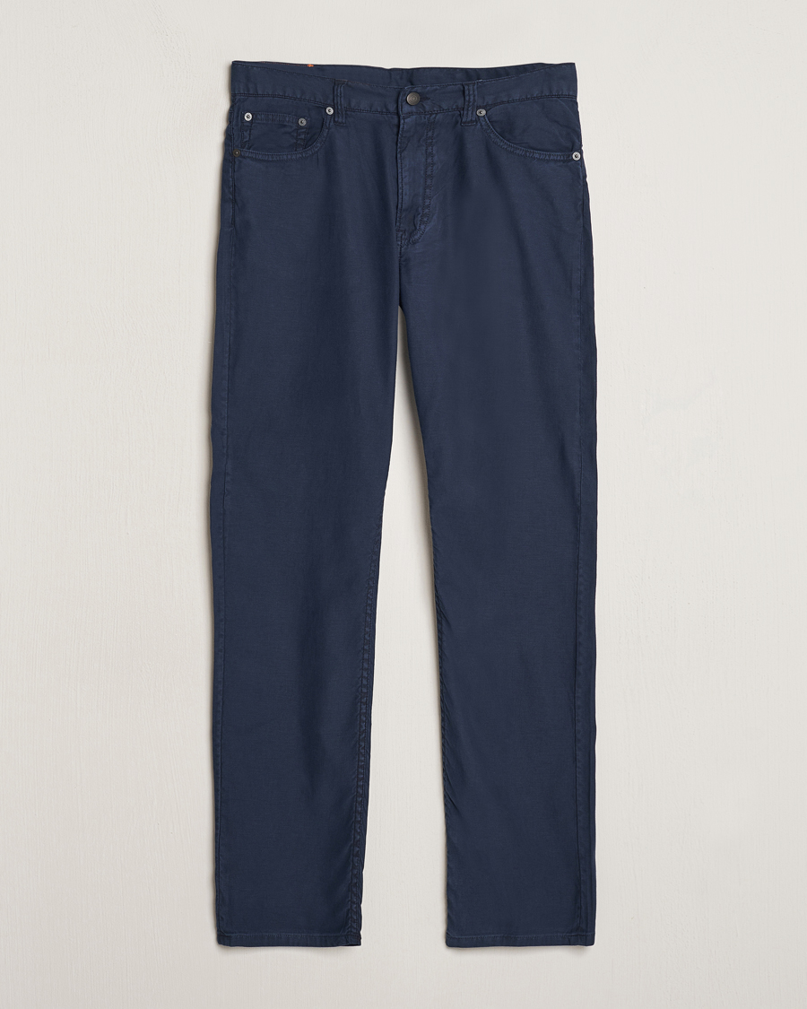 Herren | Hosen | GANT | Cotton/Linen 5-Pocket Trousers Marine