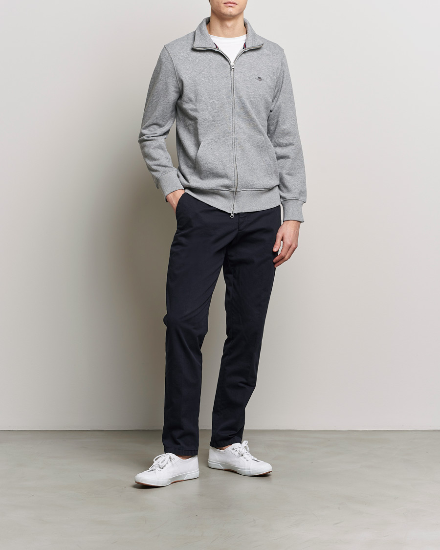 Herren | Pullover | GANT | Original Full Zip  Grey Melange