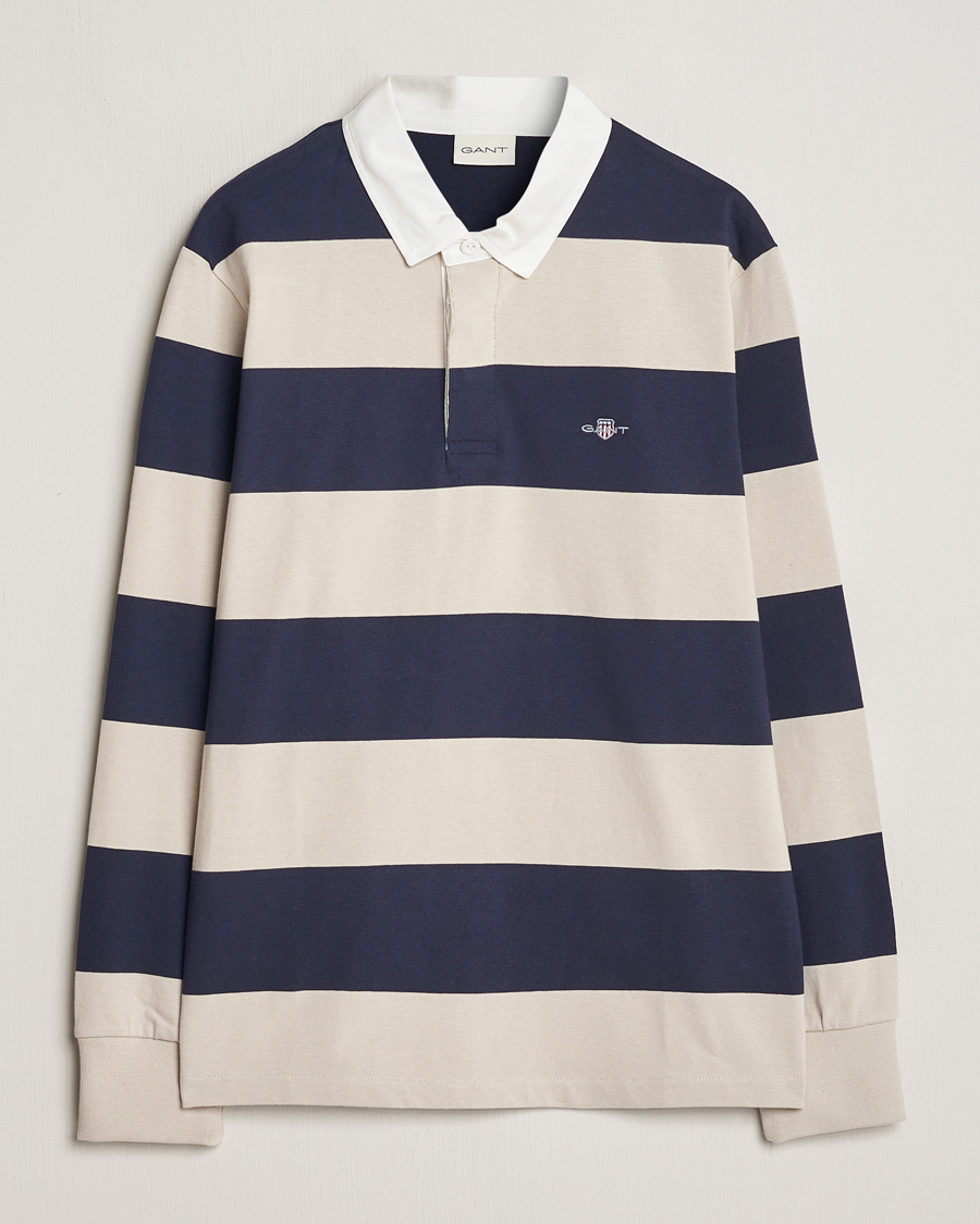 Herren | Pullover | GANT | Barstriped Rugger Silky Beige/Navy