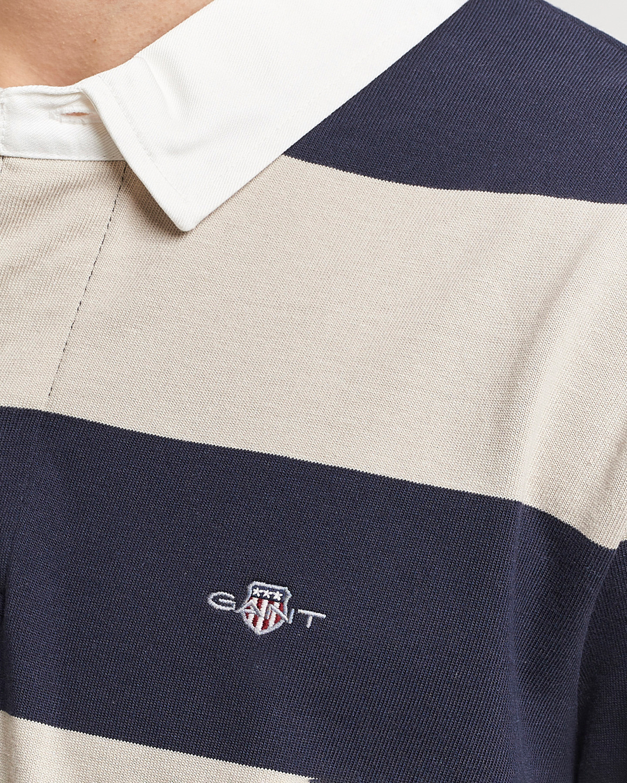 Herren | Pullover | GANT | Barstriped Rugger Silky Beige/Navy
