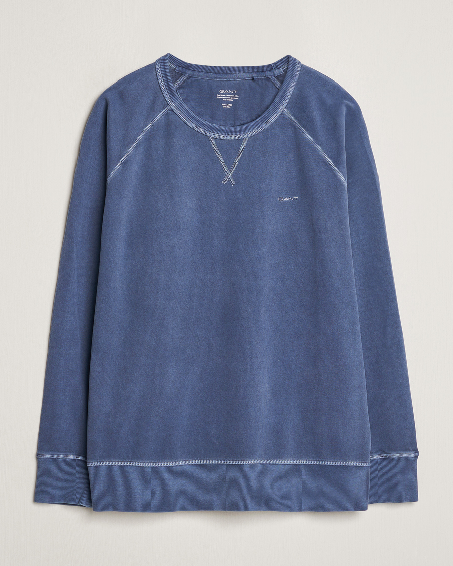 Herren | Pullover | GANT | Sunbleached Crew Neck Sweatshirt Dusty Blue Sea