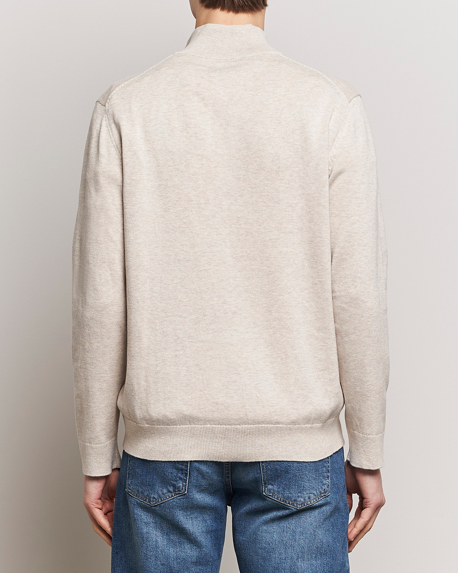 Herren | Pullover | GANT | Classic Cotton Half Zip Light Beige Melange