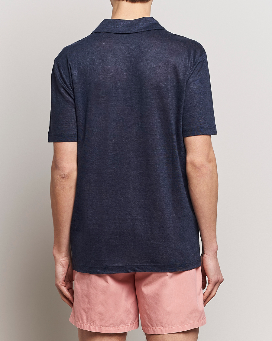 Herren | Poloshirts | GANT | Linen Polo Evening Blue