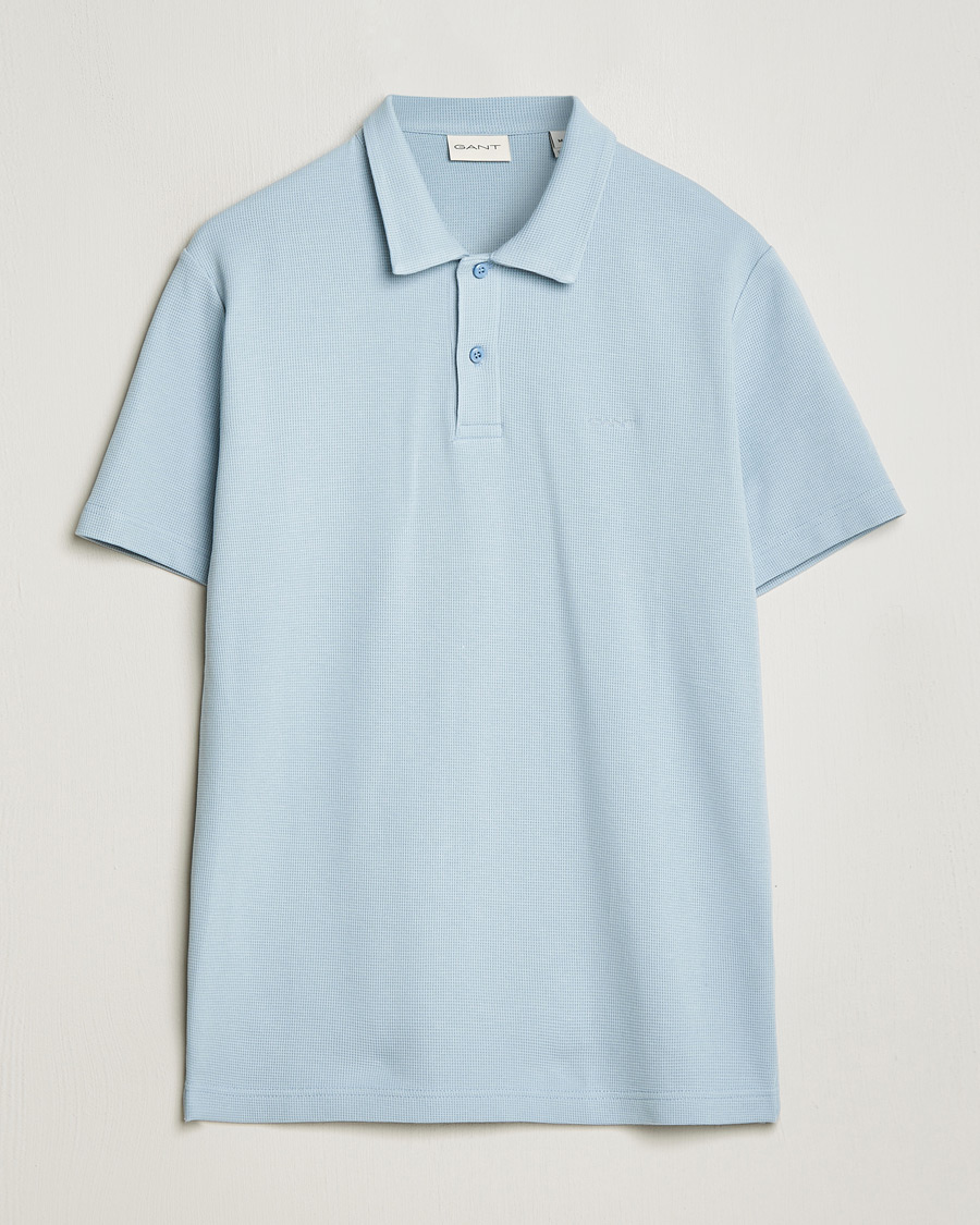 Herren | Poloshirts | GANT | Waffle Textured Polo Dove Blue