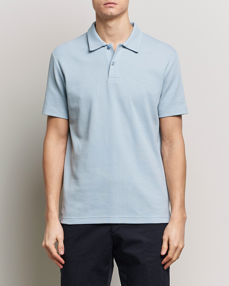 Herren | Poloshirts | GANT | Waffle Textured Polo Dove Blue