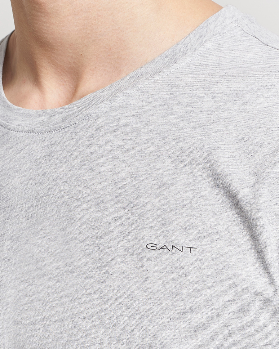 Herren | T-Shirts | GANT | 2-Pack Crew Neck T-Shirt Light Grey/Navy