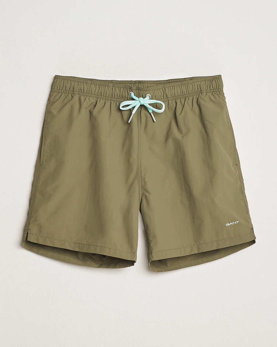 Herren | Badehosen | Gant | Basic Swimshorts Juniper Green