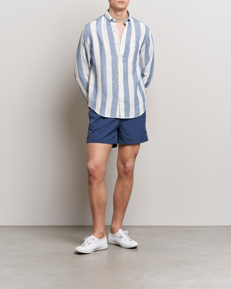 Herren | Badehosen | Gant | Basic Swimshorts Dusty Blue Sea