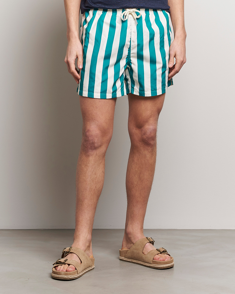 Herren | Badehosen | Gant | Blockstriped Swimshorts Ocean Turquoise
