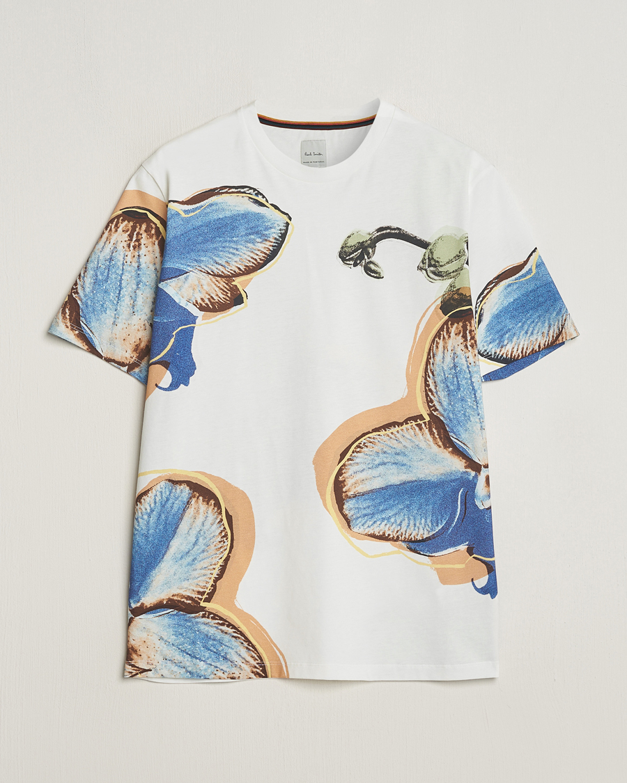 Herren | T-Shirts | Paul Smith | Organic Cotton Printed Orchid T-Shirt White