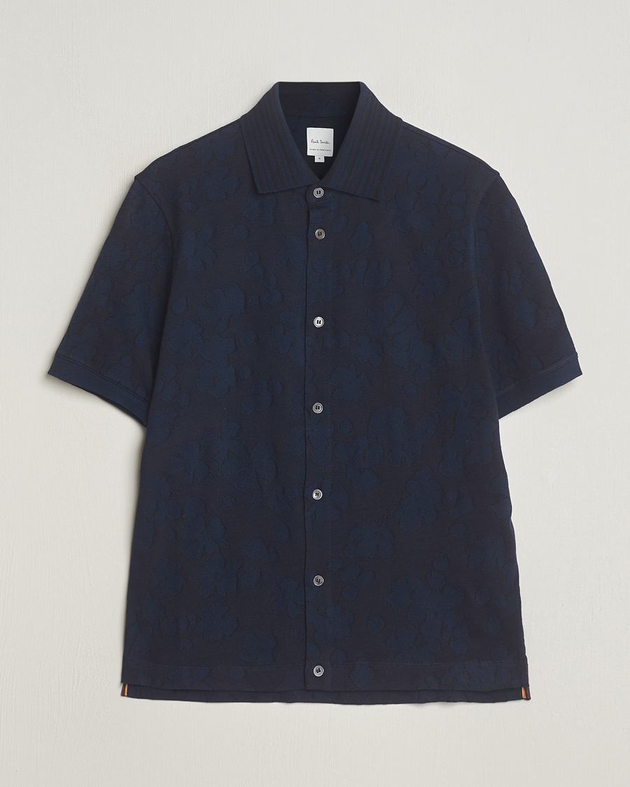 Herren | Hemden | Paul Smith | Floral Jacquard Short Sleeve Shirt Navy